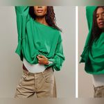 Free People NWT We The Free Camden Sweatshirt - jolly rancher green - XS Photo 4