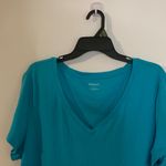 Westport  Turquoise V-Neck Short Sleeve Tee Photo 1