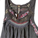 Free People  Embroidered Beaded Crop Tank Top Size Small Photo 2