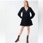 Urban Outfitters Black Long Sleeve V neck Swiss dot Dress Size small NEW Photo 12