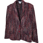 Vintage Winks by Sandy Waks Women's Blazer Jacket Knit Red Multicolor Size L Photo 0