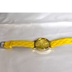 NWOT Geneva Platinum Quilted Yellow 8" Band Yellow Face New Battery Watch Photo 1