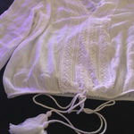 Lulus  embroidered v-neck long sleeve 100% rayon blouse with lace accents, size S Photo 1