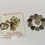 Lot Of 2 Religious Brooch Pins Guardian Angel Young At Heart / Mary Photo 4