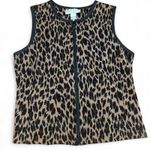 Leopard print zip up vest Brown Size L Photo 0