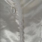 Adonna  White Satin Button-Up Sleep Shirt Photo 4