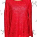 Faded Glory  beautiful red sparkly holiday sweater with peek a boo sheer … Photo 0