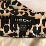 Bebe Pencil Skirt Side Slits Cotton Stretch Leopard Print Beige 2 Photo 2