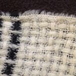 Vintage White and black stripe woven wool scarf Photo 3
