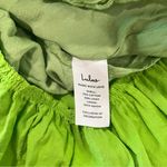 Lulus NWOT  Dreamgirl‎ Lime Green Pleated Tie Shoulder Babydoll Mini Dress MEDIUM Photo 13