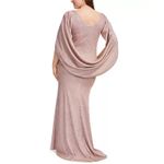 Betsy and Adam NWT  Gracie Long Glitter Galaxy Cowl Neck Back Dress Pink Size 22W Photo 1