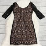 Guess  Nude Black Lace Bodycon Mini Dress Size 8 Photo 0
