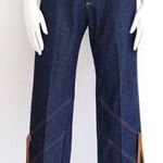 Vintage 70's High Rise Flare Fringe Jeans Blue Size 28 Photo 0