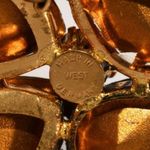 West Germany Multicolor Rhinestone Brooch Vintage Gold Photo 5