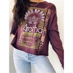 Daydreamer Burgundy Purple Red Aretha Franklin Concert Tee Long Sleeve Crop Top Photo 82
