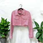 ZARA  Cropped Tweed Fringe Jacket Medium Photo 1