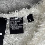 Michael Simon Sweater White Fuzzy Cardigan Shaggy Neutral Bohemian Casual Small Photo 6