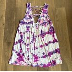 Tie Dye Beach Cover Up Dress Pink Purple Photo 0