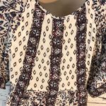 Free People  Flutter Sleeve Aztec Boho Bohemian Babydoll Top Photo 4