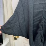 AGB black thick knit ruched loose drapey relaxed cardigan open sweater medium Photo 2