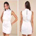 Lulus White Mock Neck Sleeveless Mini Dress Party Cocktail NWT Medium Photo 3