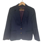 Charter Club  Womens Navy Blue Wool Schoolboy Blazer Size 10P Made In England UK Photo 0