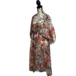 TAMSY Cream Color Flower Print Poly Chiffon Kaftan Women’s Beach Summer Boho O/s Pink Size undefined Photo 2