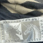 Alberto Makali Alberto Malaki Linen Blend Tan Black Zebra Animal Stripe Open Blazer Size Small Photo 2