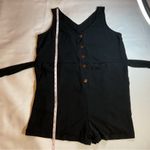 SheIn LUNE Women’s Size XL Button Front Slant Pockets Belted Black Tank Romper Photo 11