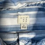 A New Day  Stripe Button Down Shirt Size Large Nautical Coastal Casual Photo 3