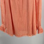 Soft Surroundings  Peach button up sheer eyelet lace 2pc set top L casual office Photo 5