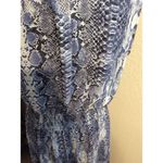 Nanette Lepore  14 Blue Asymmetrical Maxi Dress Gathered Waist High Neckline Photo 7