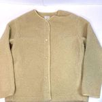 Joie  Collarless Teddy Sherpa Snap Front Jacket Tan Photo 0