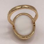 Boutique Elegant Gold Tone Ring with Dragonfly and Opalescent Oval Centerpiece Size 7 Photo 2