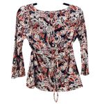 Floral Baby Doll Top XS Y2K Peasant Fairy Bohemian Paisley Sheer Lined V Neck‎ Photo 1