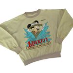 Disney RARE Vintage 1980s Quitman USA Mickey Mouse Tan Graphic Crewneck Pullover Medium Photo 0