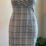Old Navy Vintage Y2K  Cotton Stretch Blue Plaid Print Mini Dress Size 10 Photo 0