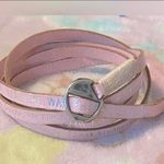 Good Work(s) vintage pink leather Make A Difference Peaceful Wrap Bracelet Photo 1