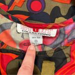 Vintage Stunt Collections Sleeveless Silk Abstract Guitar Oversized Blouse Red Size M Photo 8