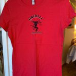Fireball 🔥 Graphic Brand Logo Scoop Tee Red Size L Photo 0