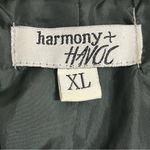 Harmony & Havoc Women’s Juniors Faux Leather Jacket Hooded Zipper Size XL Green Photo 2