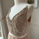 Anthropologie  BHLDN Avery Nude Blush Formal Dress Gown $250 16 Photo 5