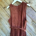 Anthropologie  LP large petite faux suede sleeveless belted cropped jumpsuit Photo 4