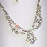 Vintage Silver Tone Classic CZ Rhinestones Formal Necklace Photo 0