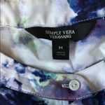 Vera Wang Simply Vera Abstract Floral Blouse - Blue and Purple Photo 1