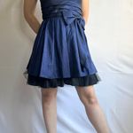 Fiesta Fashion Fiesta Solid Straight Ruched Satin/Mesh Homecoming Dress - Blue/Black - M Photo 0