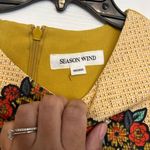 Brown and Green Long Sleeve Casual Dress with Vintage Style Brown Photo 2