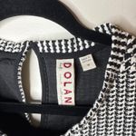 Anthropologie Dolan Medium Left Coast Callan Ruffled Houndstooth Top Sleeveless Black Photo 8