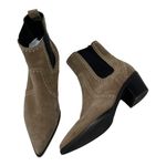 Paige  Studded Suede Pointed Toe Chelsea Ankle Boots Taupe Size 7 Photo 10