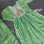 Cotton Nayra Cut Beautiful Kurti Set Indian Women Wedding Wear Ethnic Kurta Set Green Size XL Photo 6
